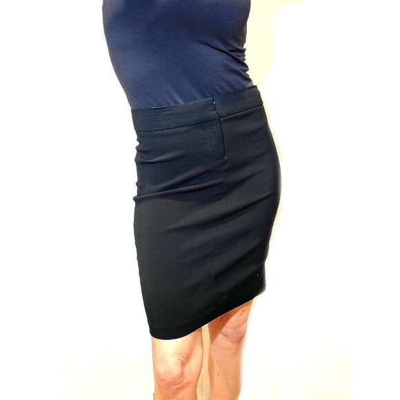 Rampage y2k Juniors 1 Black Straight Professional Business Slit Pencil Skirt - Picture 1 of 10